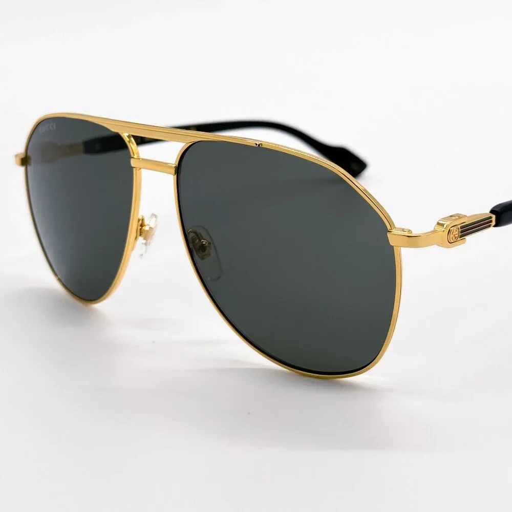NEW GUCCI SUNGLASSES GG1220S 001 BLACK/GOLD UNISEX EYEWEAR